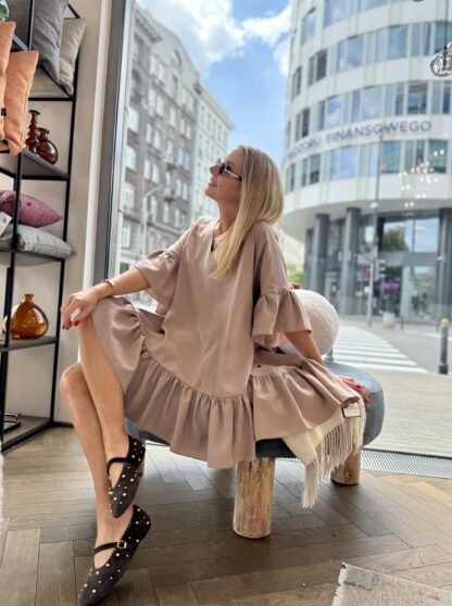 Frill Beige Dress